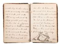 [MANUSCRIPTS]. Diary of 2 trips across upstate New York into Canada, 1830s-40s, with illustrations.