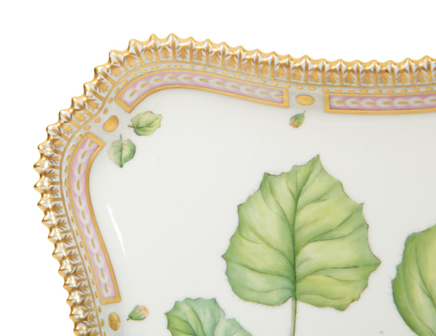 A Royal Copenhagen Flora Danica Porcelain Square Tray