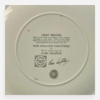 A Set of Twelve Wedgwood Queensware "New England Industries" Plates UK, 1950s