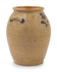 A Cobalt Decorated Stoneware Crock