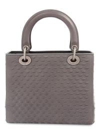 Christian Dior Gray Scalloped Leather Lady Dior Bag, 2007