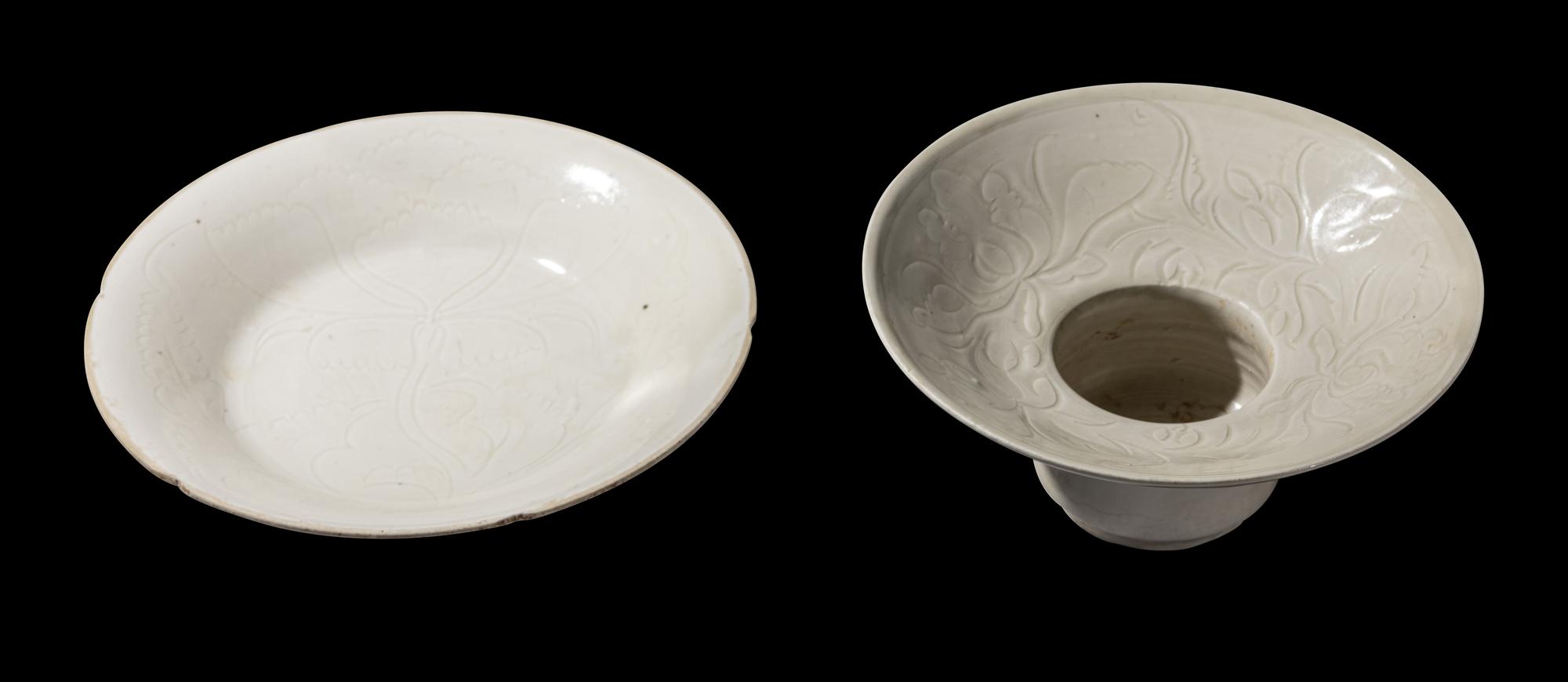 Two Chinese White Glazed Ding Porcelain Wares