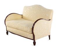 A Neoclassical Brown Lacquered Three-Piece Parlor Suite