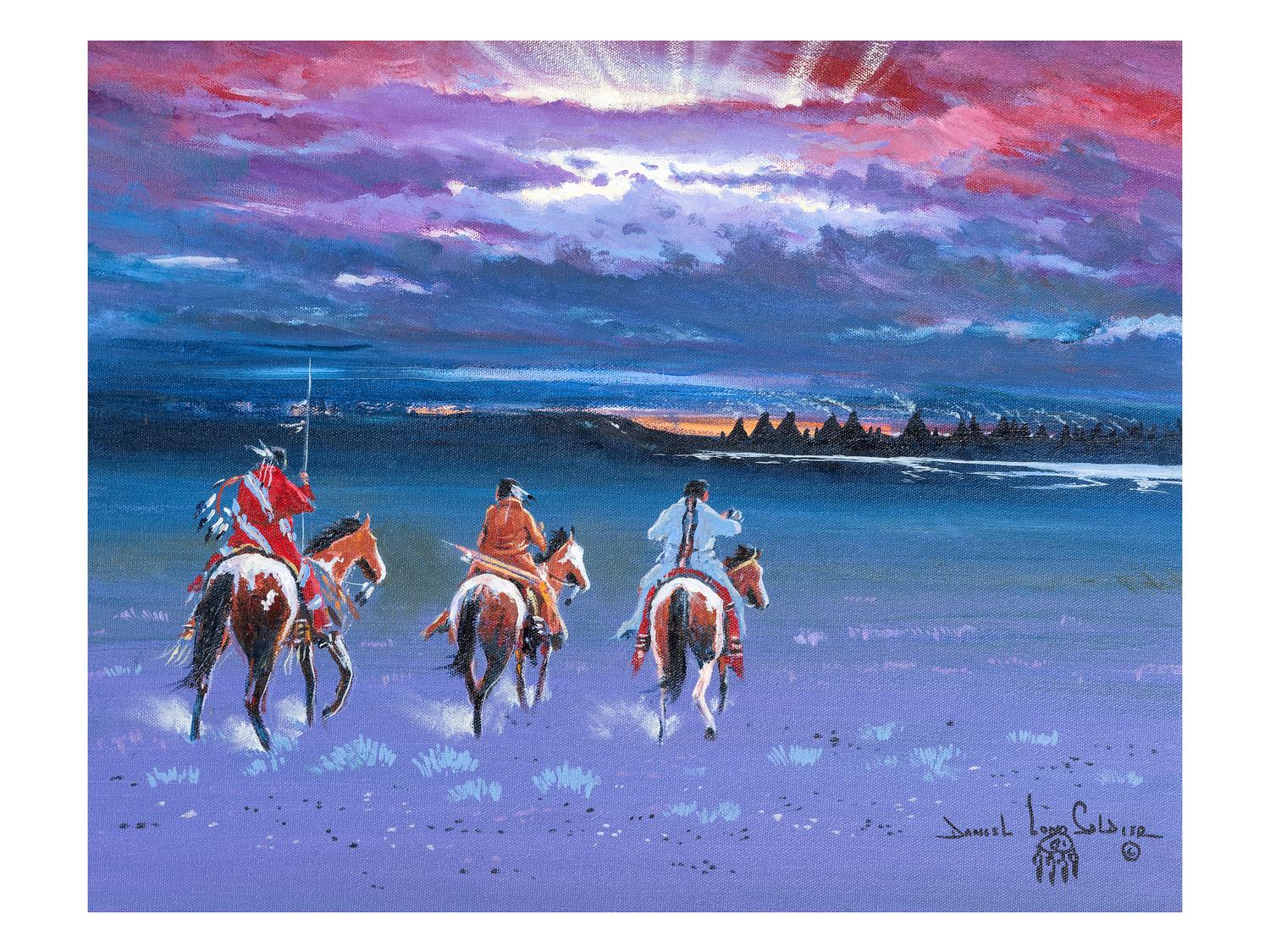 untitled, three warriors on horseback