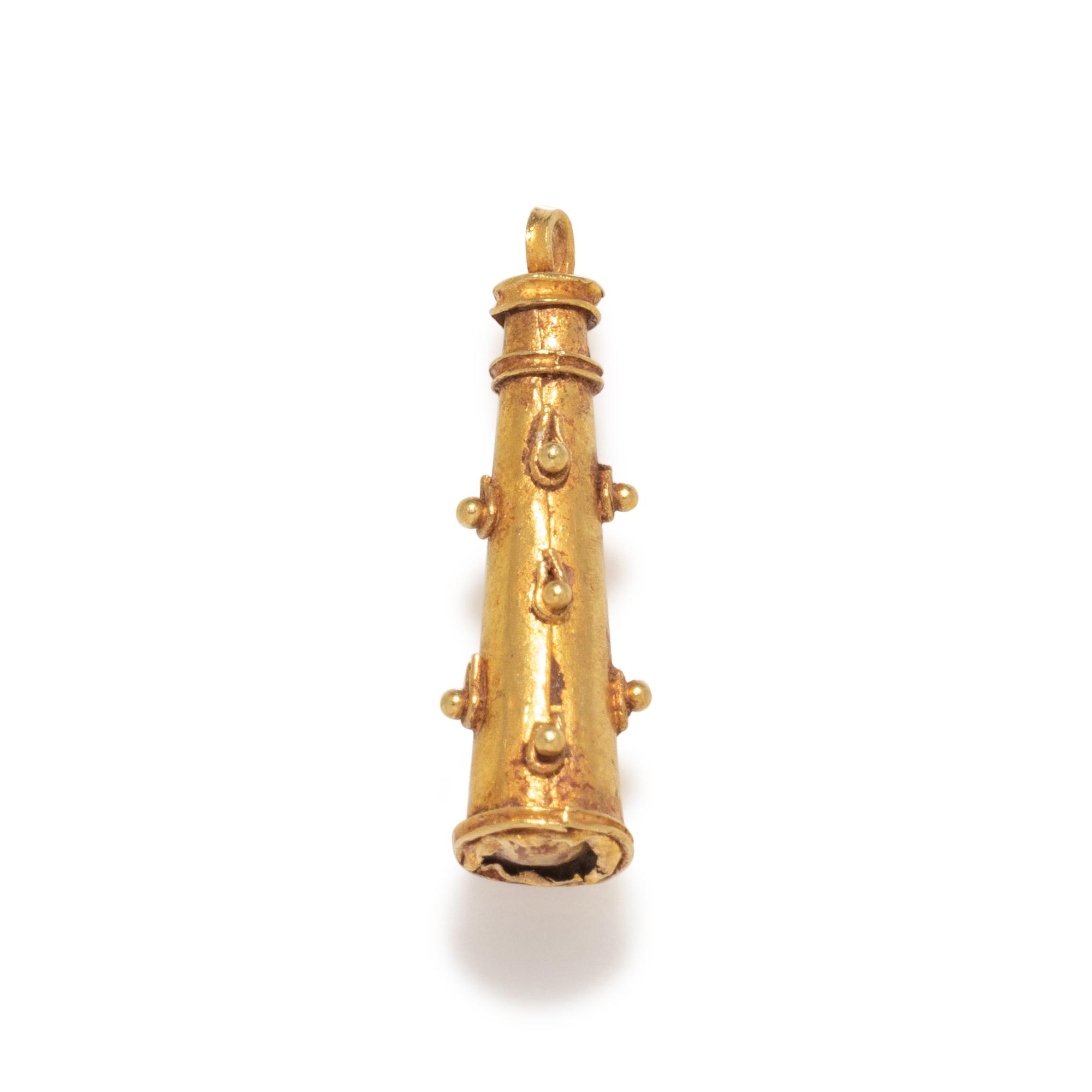 A Roman Gold Hercules Club Pendant