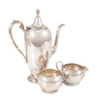 A Gorham Silver Three Piece Coffee Service