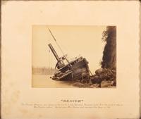 [TRANSPORTATION]. Albumen photograph of the steamship Beaver after wrecking at Calamity Point, British Columbia in 1888.