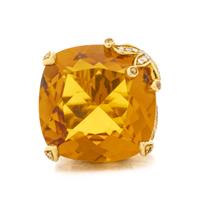 CITRINE, DIAMOND AND YELLOW SAPPHIRE AND RING
