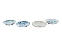 Four Chinese Export Blue and White Porcelain Dishes
