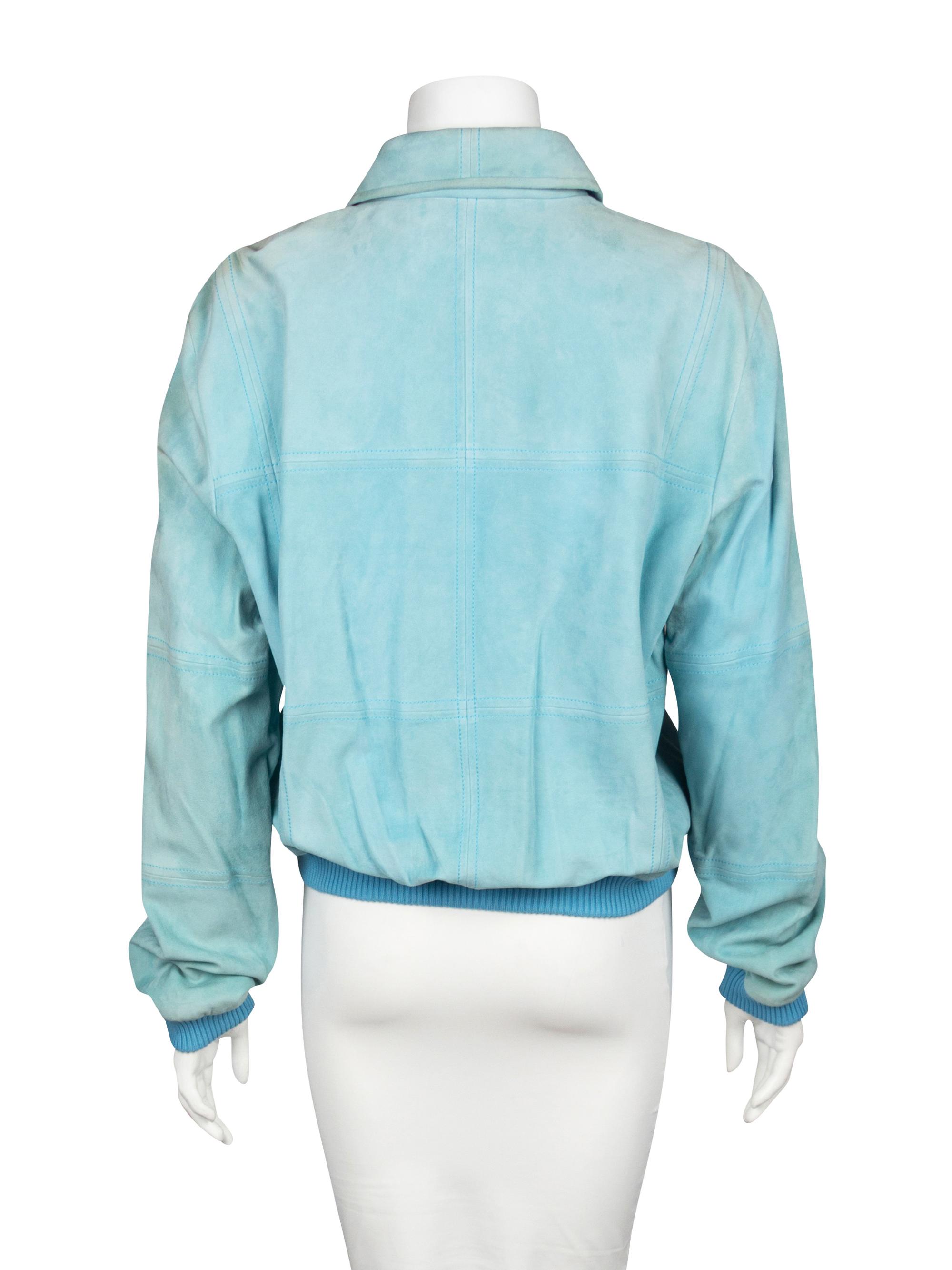 Loro Piana Blue Suede Bomber,