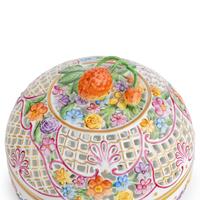 Two Pairs of Herend Reticulated Porcelain Boxes