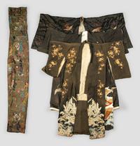 Three Japanese Silk Kimono and One Japanese Silk Priest Robe