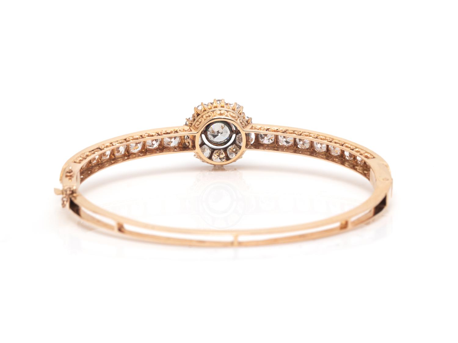 ANTIQUE, DIAMOND BANGLE BRACELET