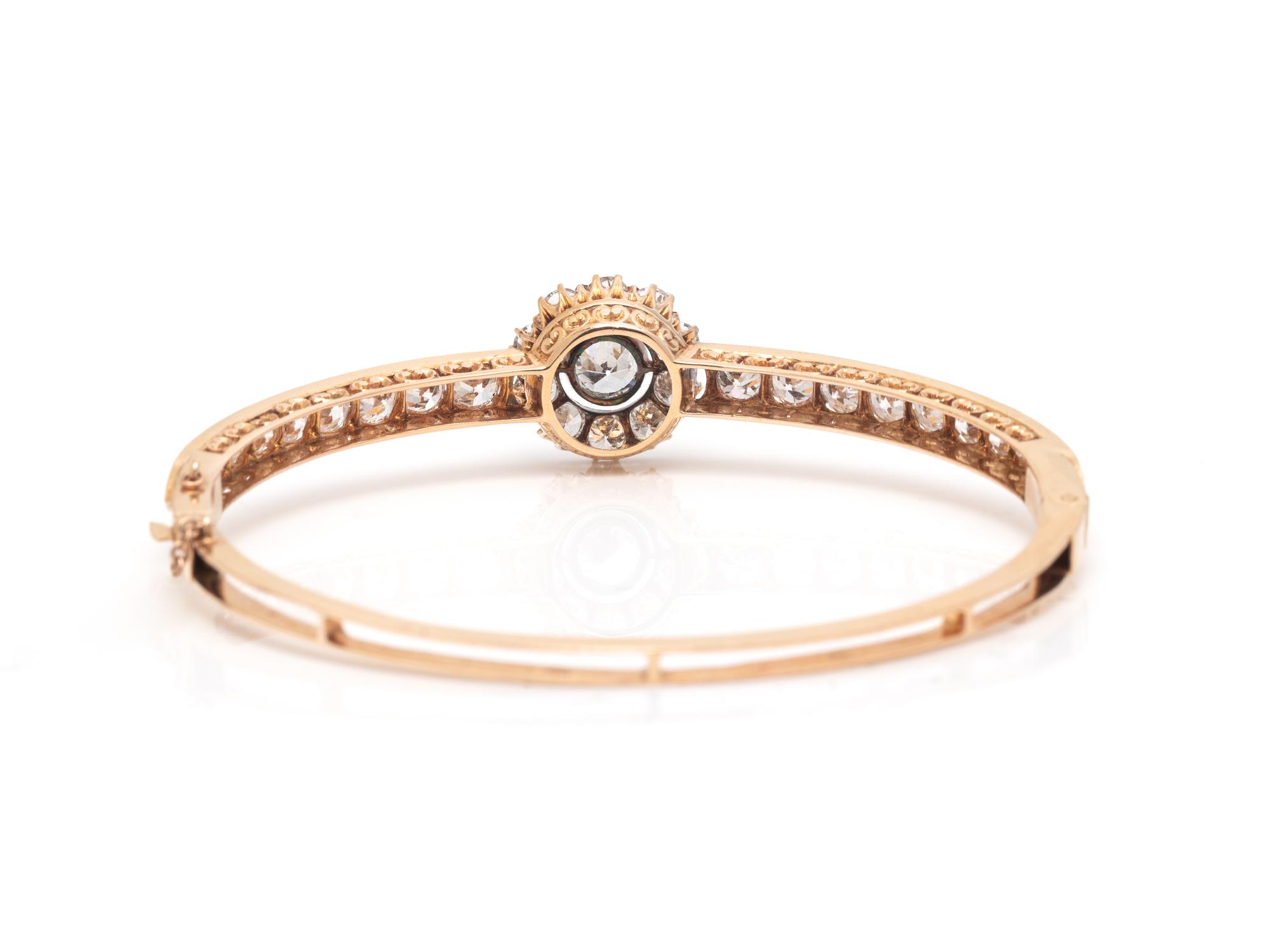ANTIQUE, DIAMOND BANGLE BRACELET