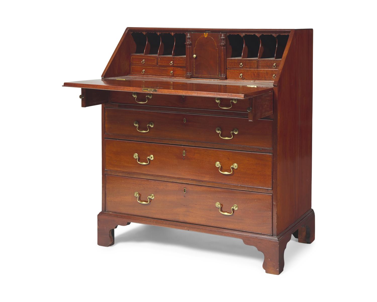 A Chippendale Cherry Slant-Front Desk