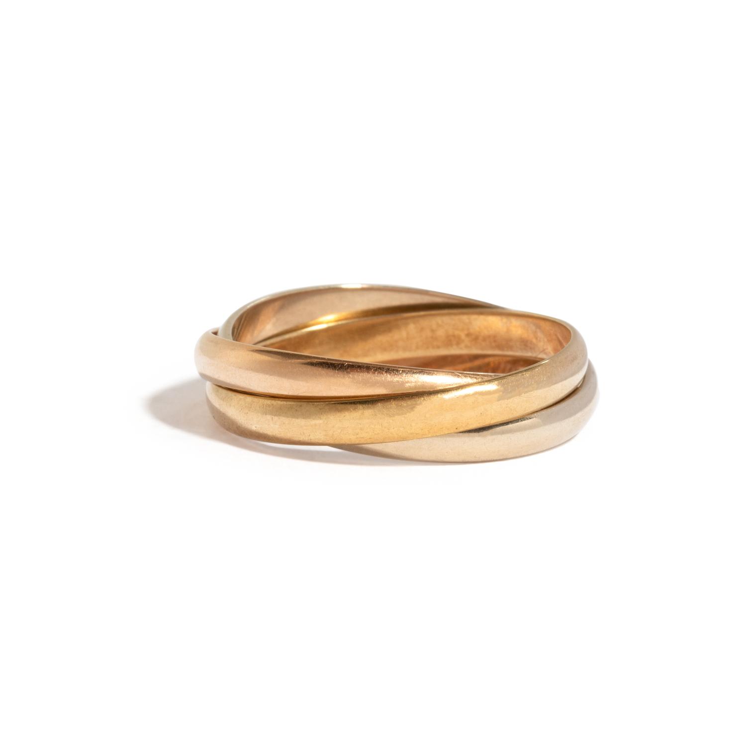 CARTIER, TRICOLOR GOLD 'TRINITY' RING