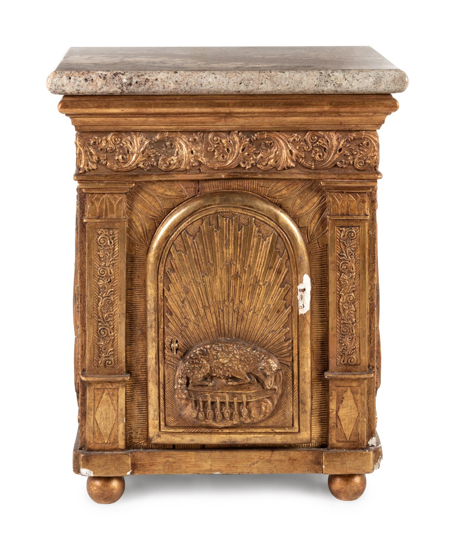 A Continental Carved Giltwood Tabernacle