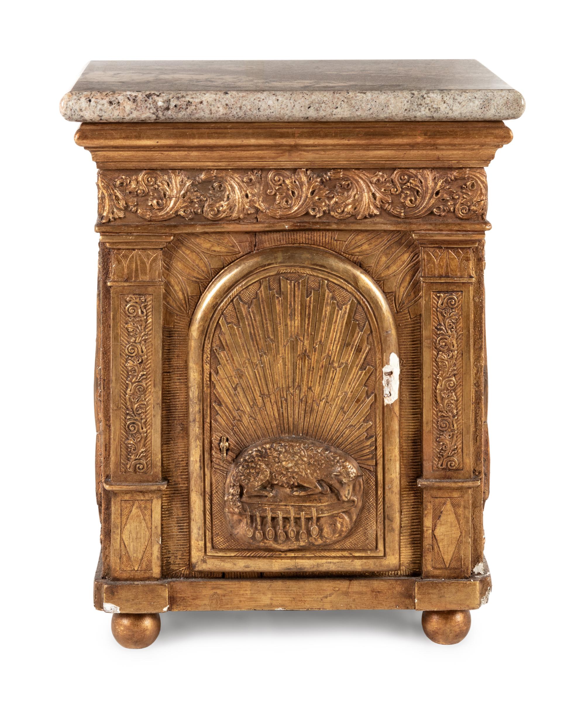 A Continental Carved Giltwood Tabernacle
