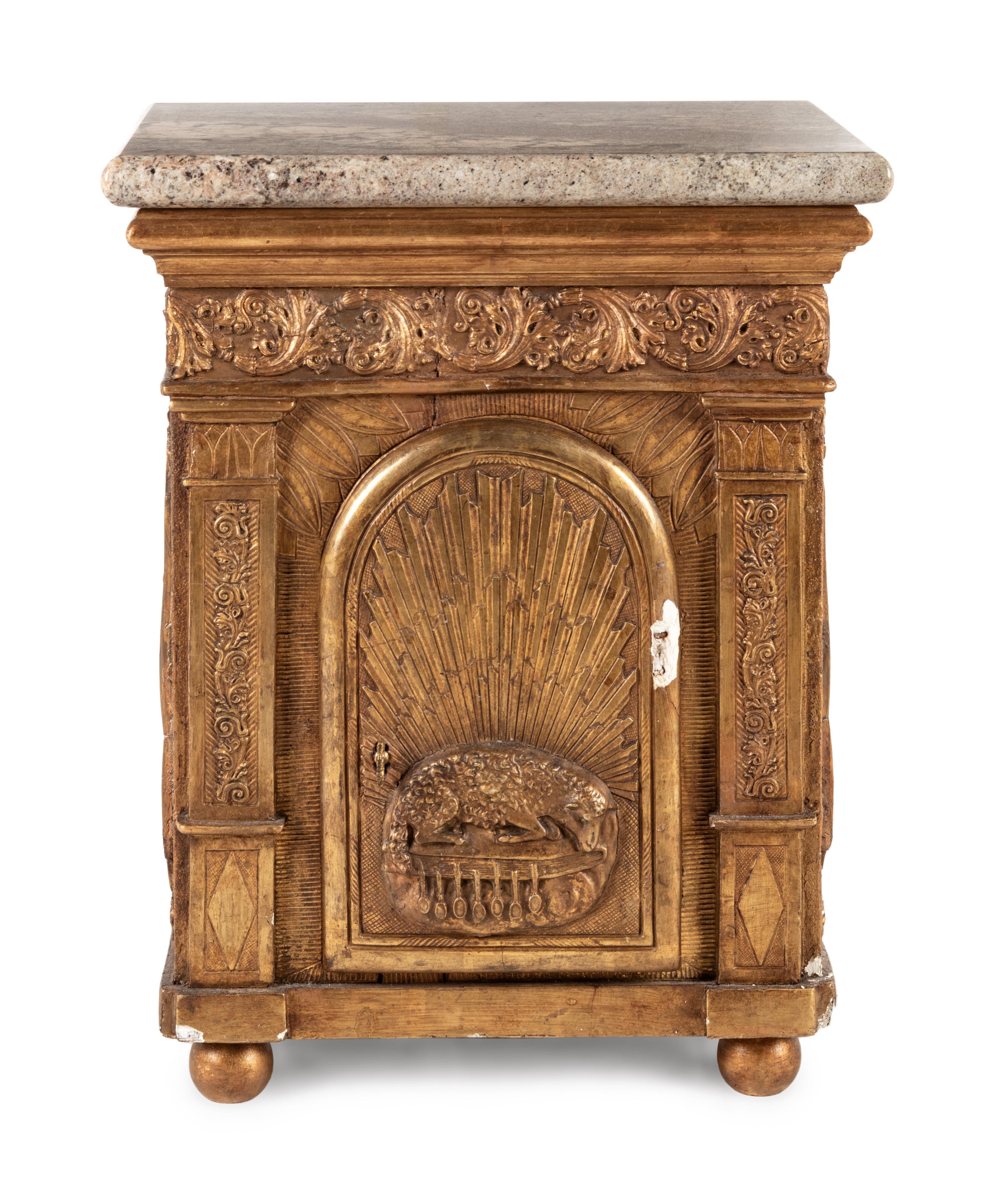 A Continental Carved Giltwood Tabernacle
