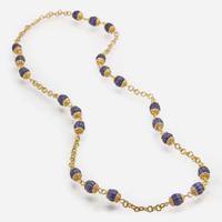 An 18K Yellow Gold Bead Necklace