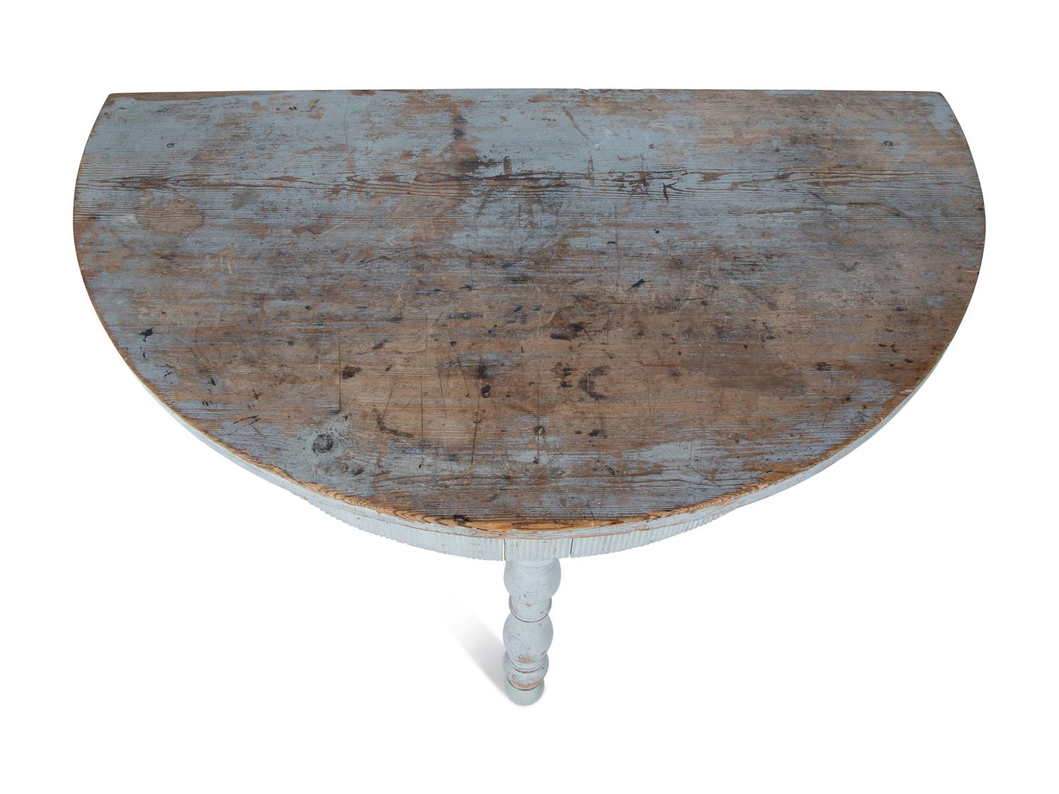 A Swedish Painted Demilune Console Table