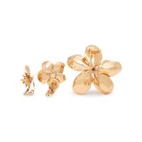 COLLECTION OF YELLOW GOLD FLOWER JEWELRY