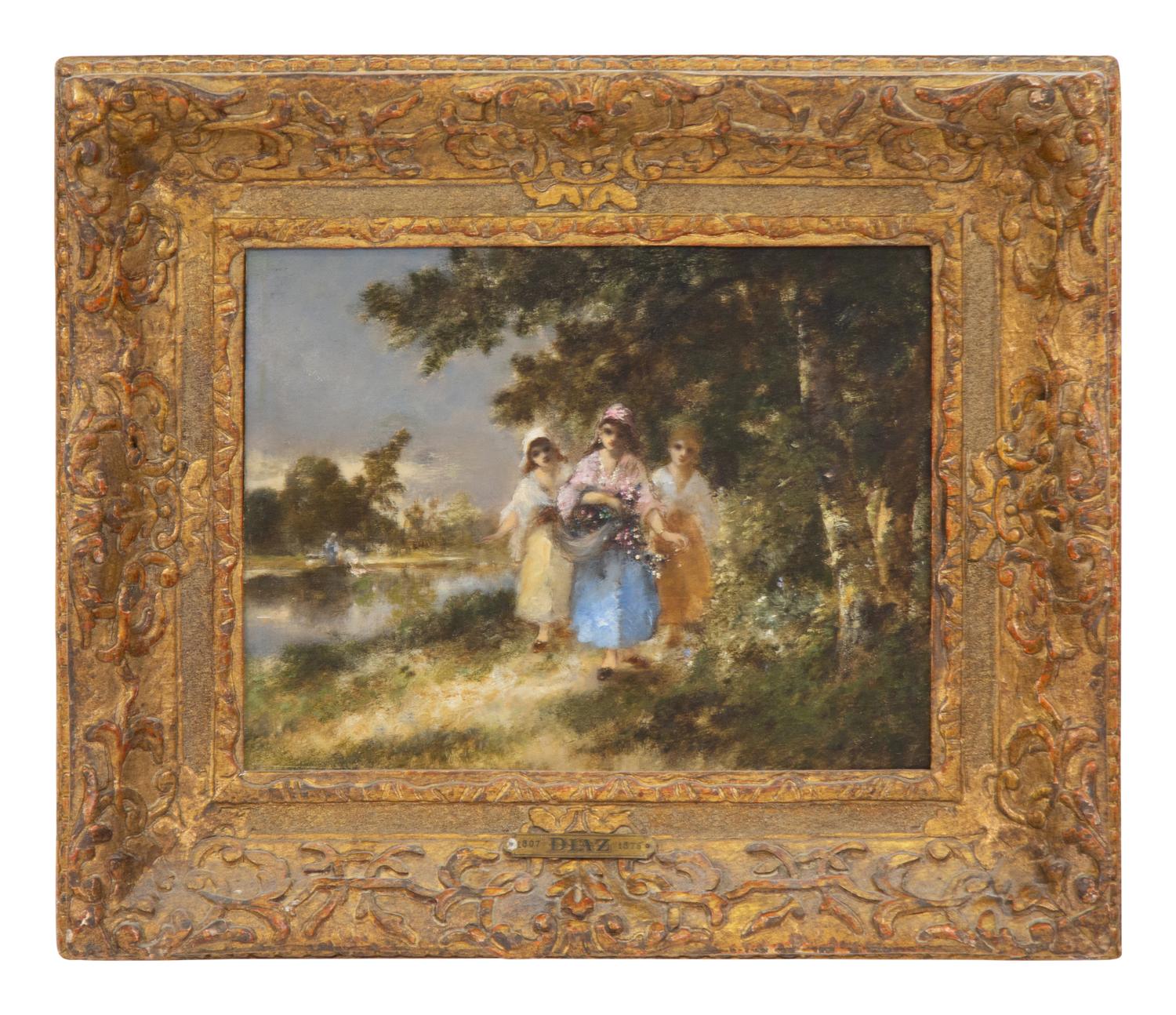 Three Women on a Riverside Path