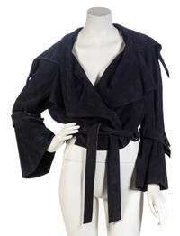 A Claude Montana Navy Suede Jacket, Size 40.
