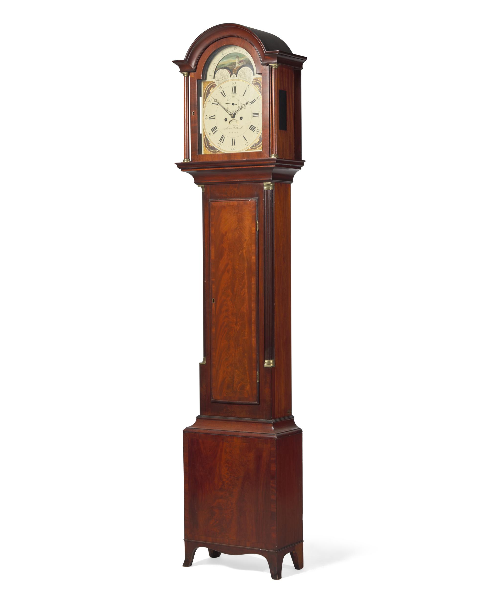 A Federal Mahogany And Brass Tall Case Clock