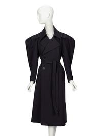 ISSEY MIYAKE, BLACK SCULPTURAL TRENCH COAT