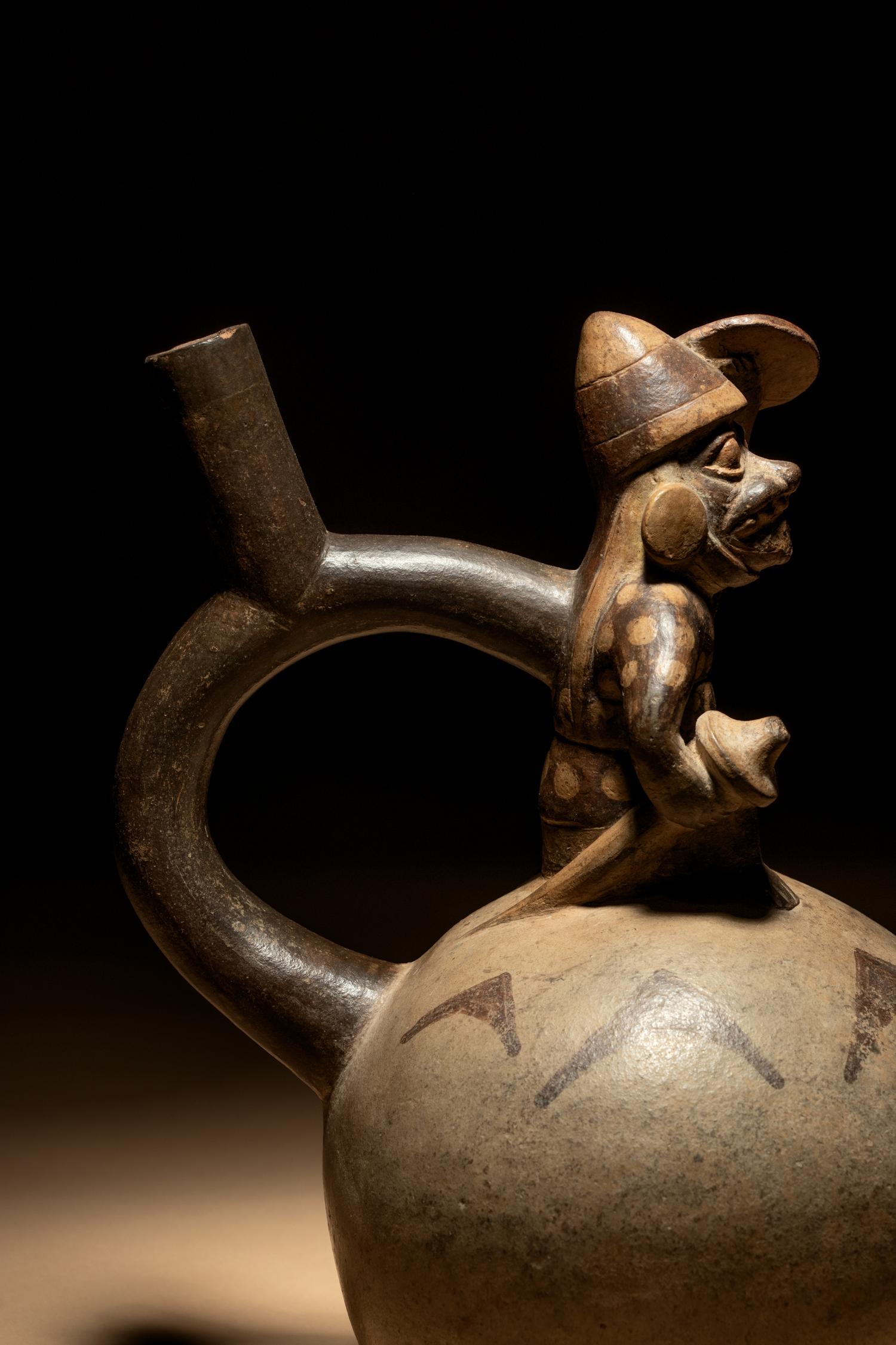 A Moche Stirup Vessel with Figure