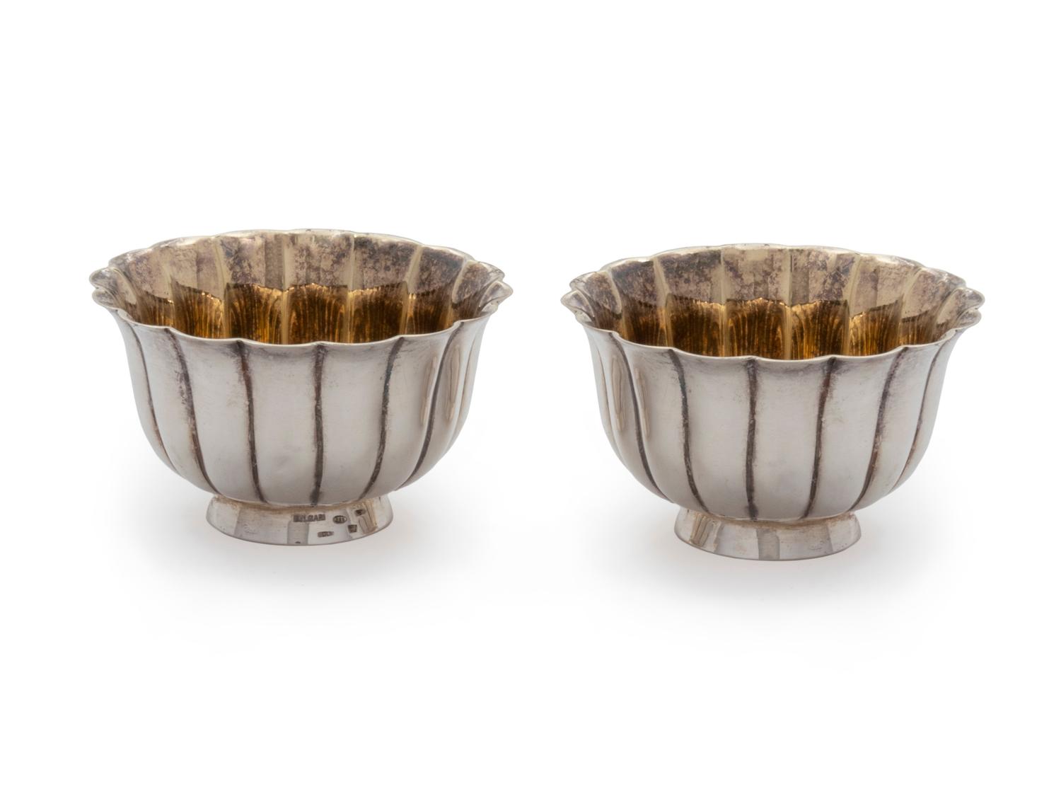 A Pair of Italian Silver Fluted Nut Bowls — Bulgari, 20th Century