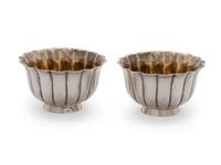A Pair of Italian Silver Fluted Nut Bowls — Bulgari, 20th Century