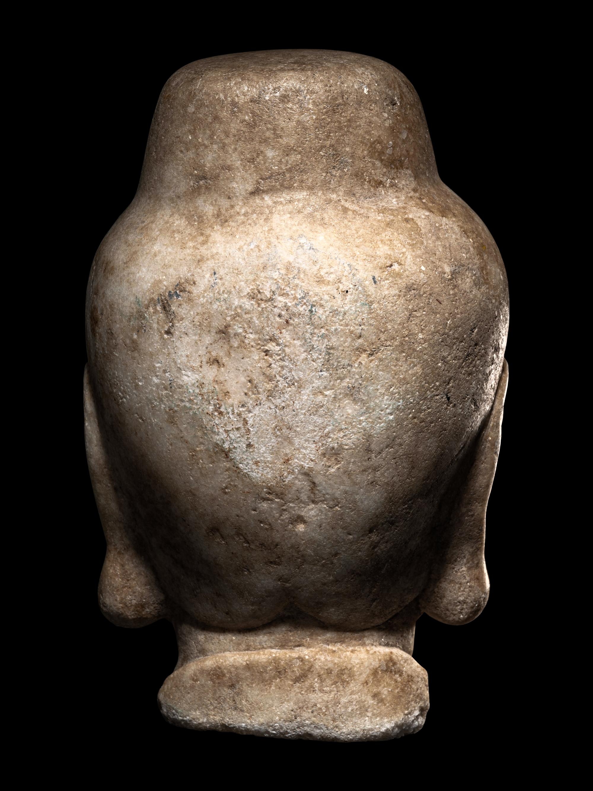 A Chinese White Marble Head of Buddha