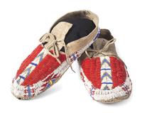Northern Plains Beaded Hide Moccasins