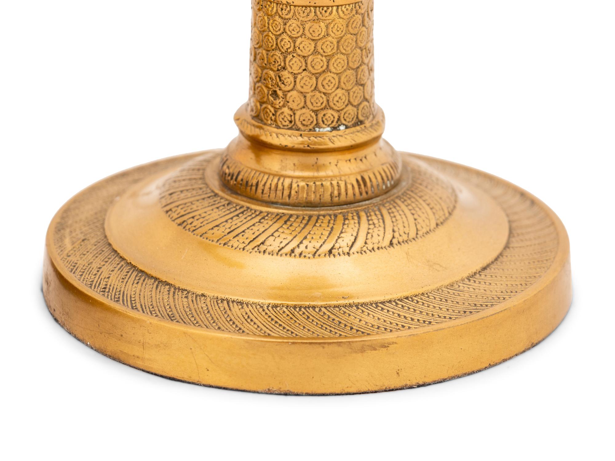 A Pair of Empire Style Gilt-Metal Candlesticks