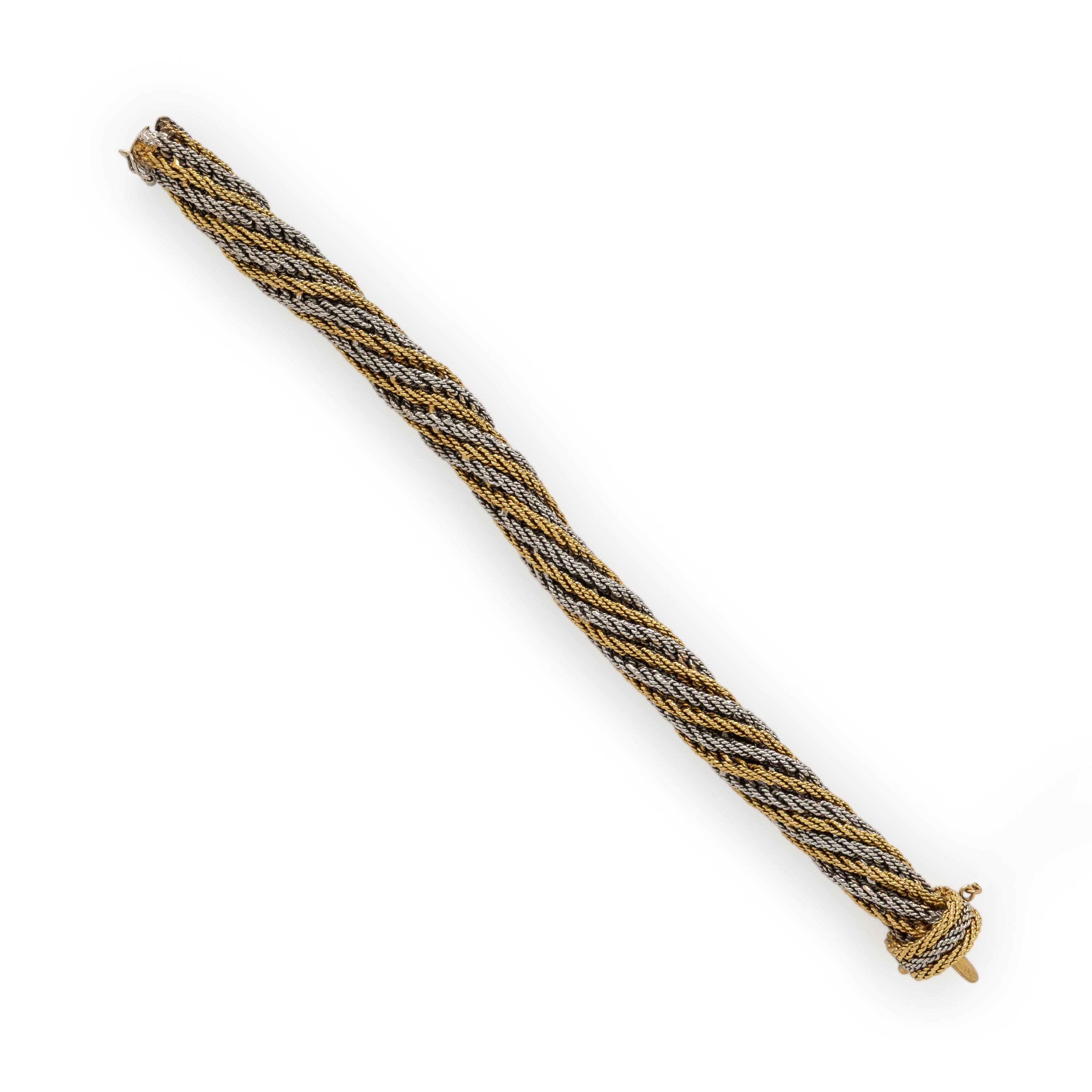 Bicolor Gold Twisted Bracelet
