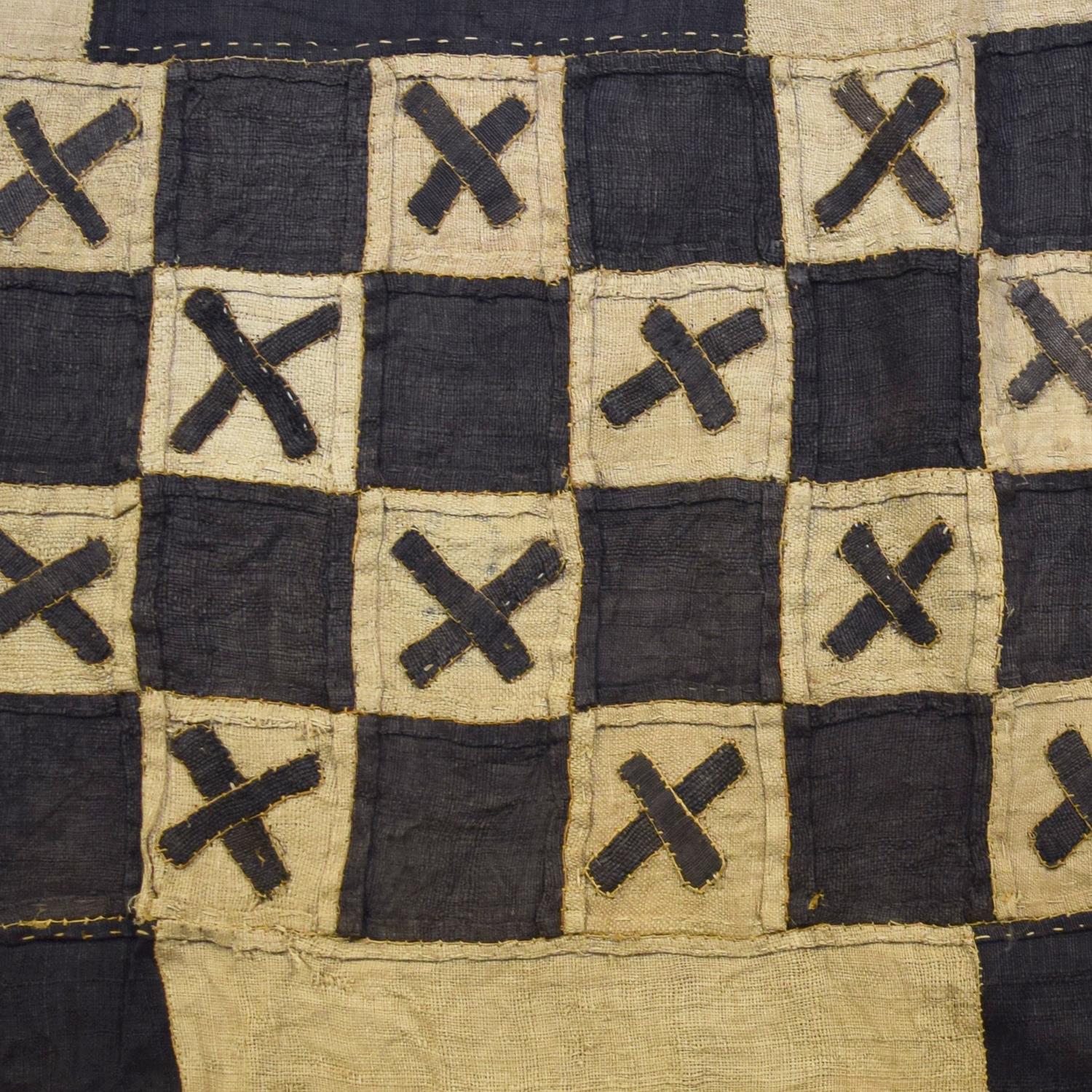 A Hand Woven Kuba Cloth 166" W x 23" H — Democratic Republic of the Congo, Mid-20th Century