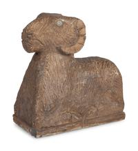 A Stone Ram Garden Sculpture
