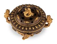 A Chinese Bronze Censer with Dragon Handles