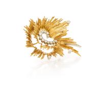 An 18 Karat Yellow Gold and Diamond Spray Brooch, 11.50 dwts.