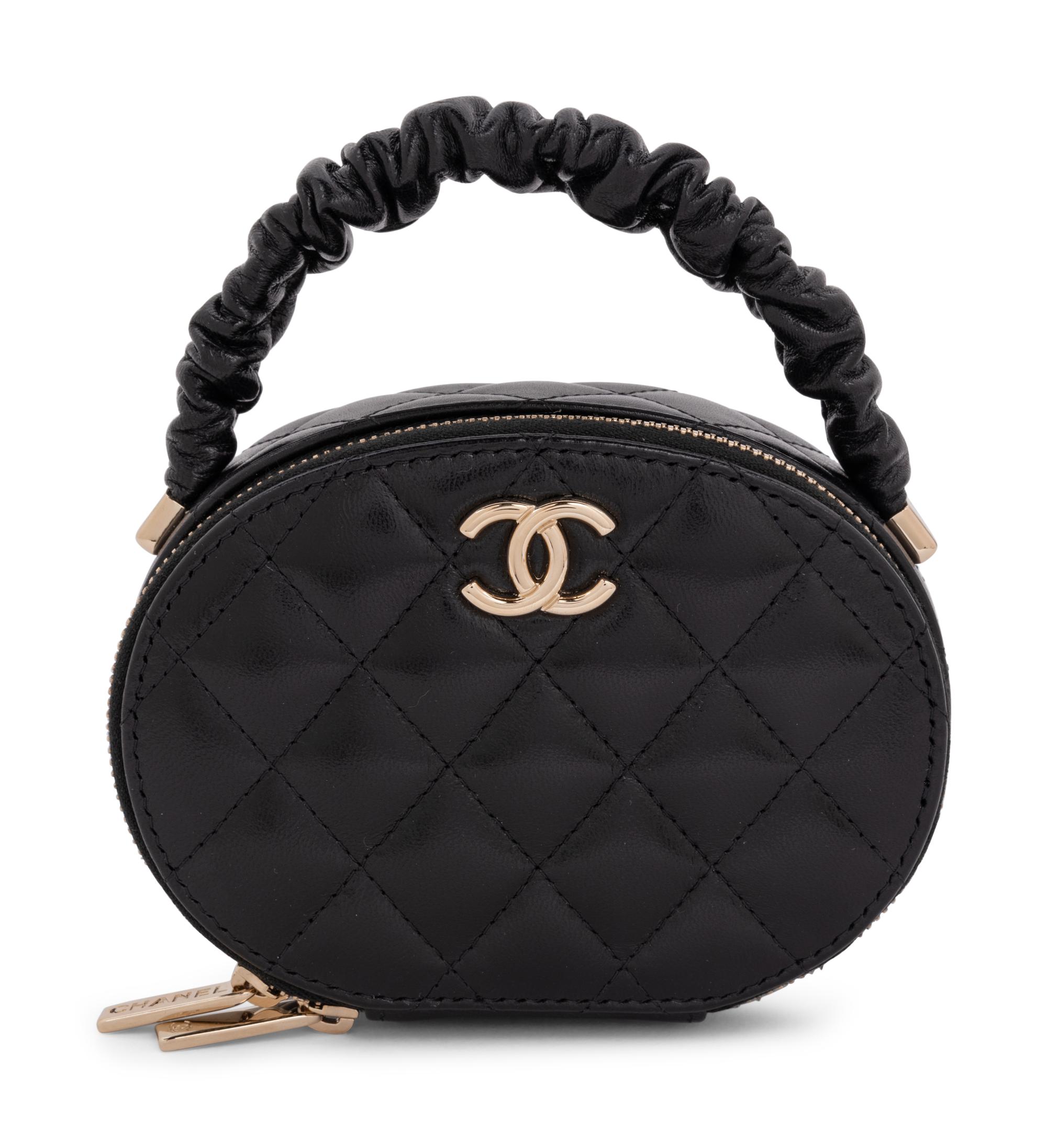 Black Chanel Oval Top Handle Bag
