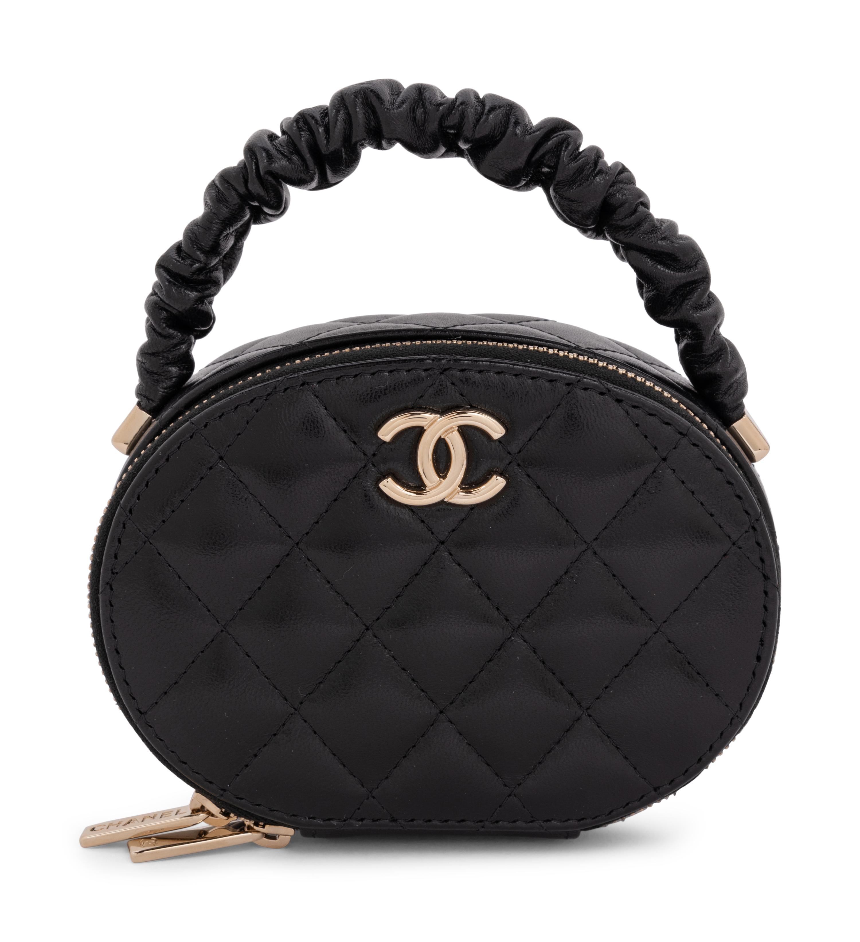 Black Chanel Oval Top Handle Bag