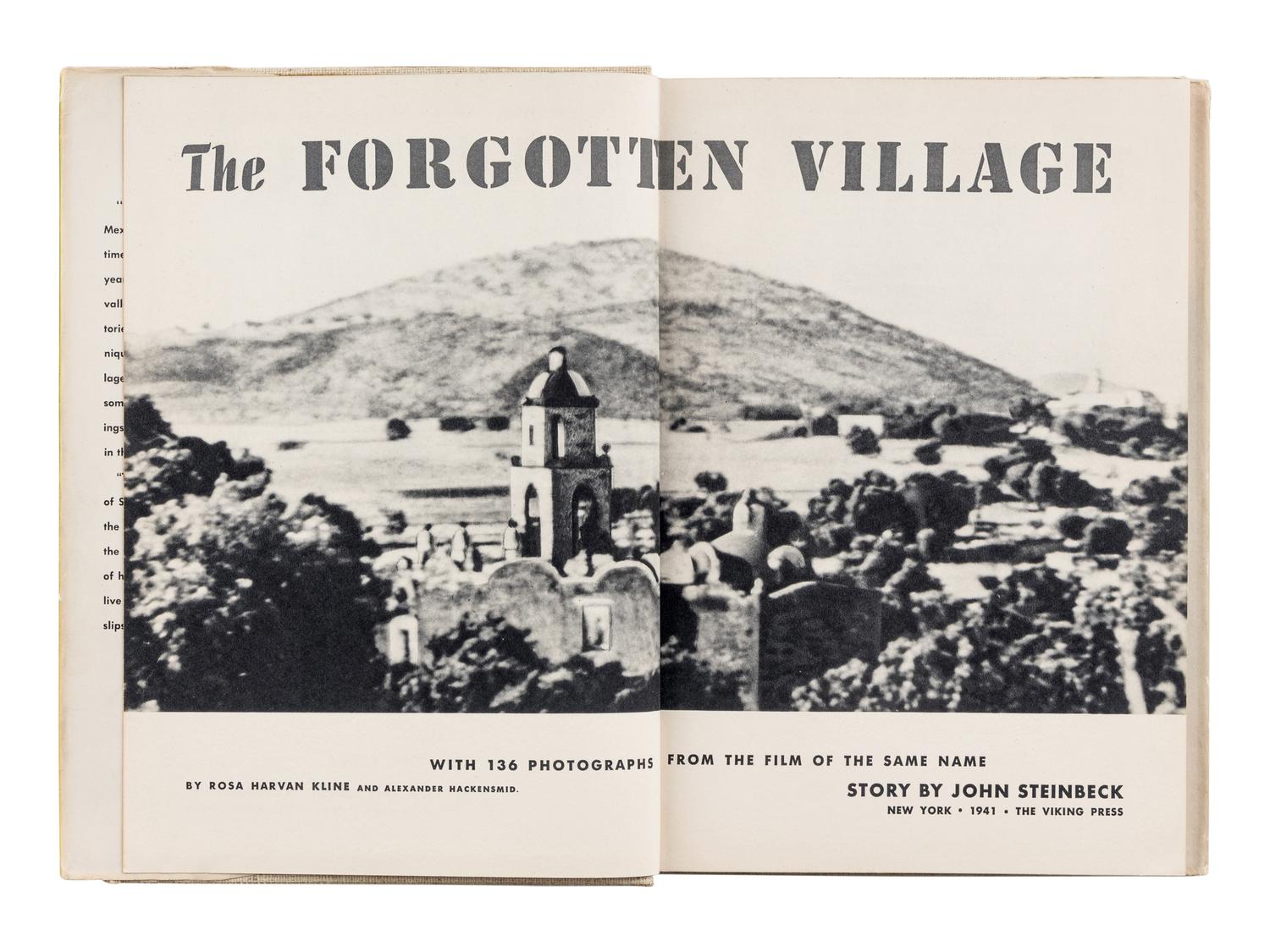 STEINBECK, John (1902-1968). The Forgotten Village Life in a Mexican Village . New York: The Viking Press, 1941.