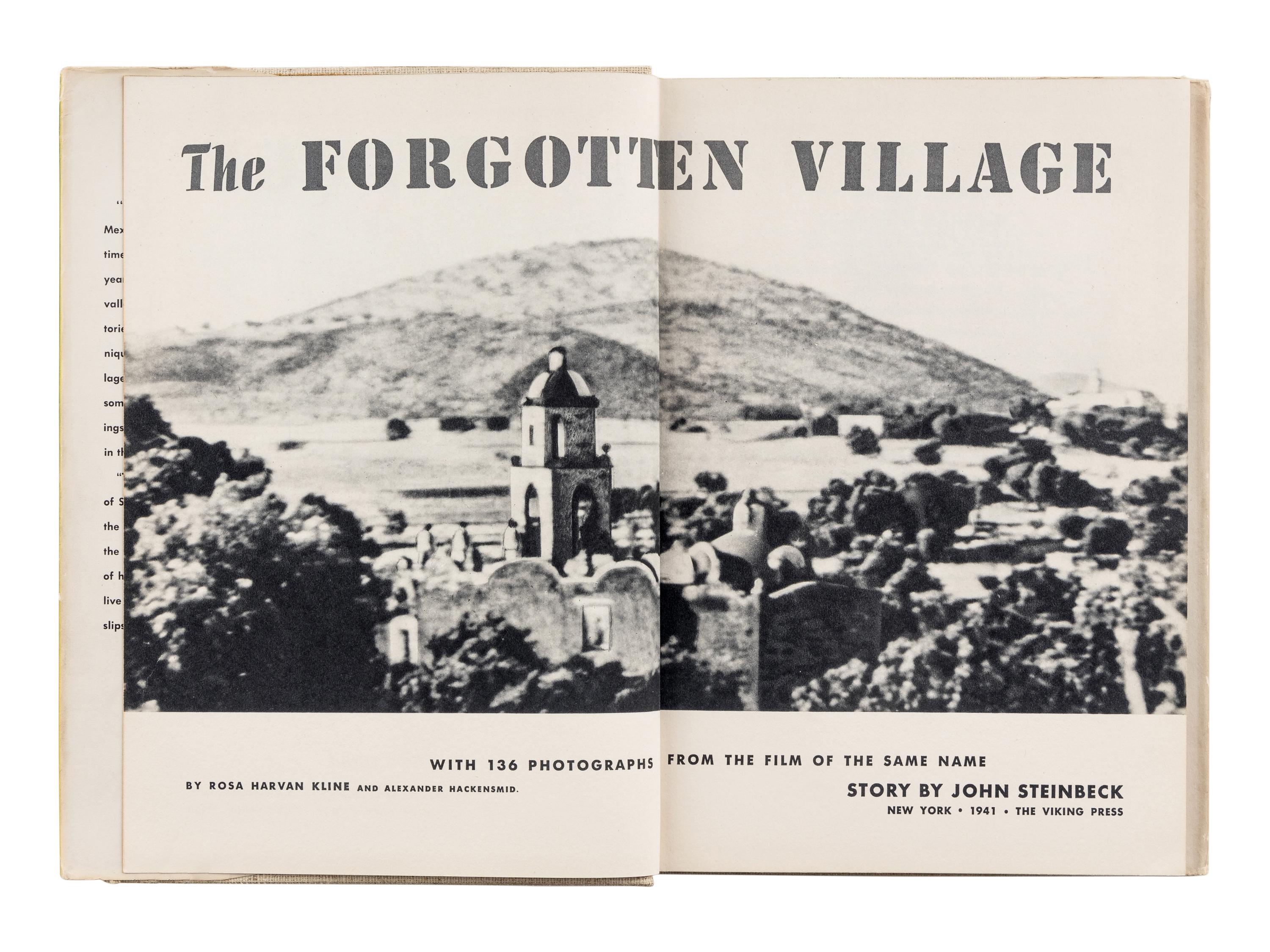 STEINBECK, John (1902-1968). The Forgotten Village Life in a Mexican Village . New York: The Viking Press, 1941.