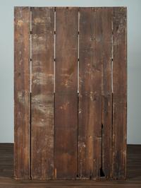 A Country Red Painted Pine Step-Back Pewter Cupboard