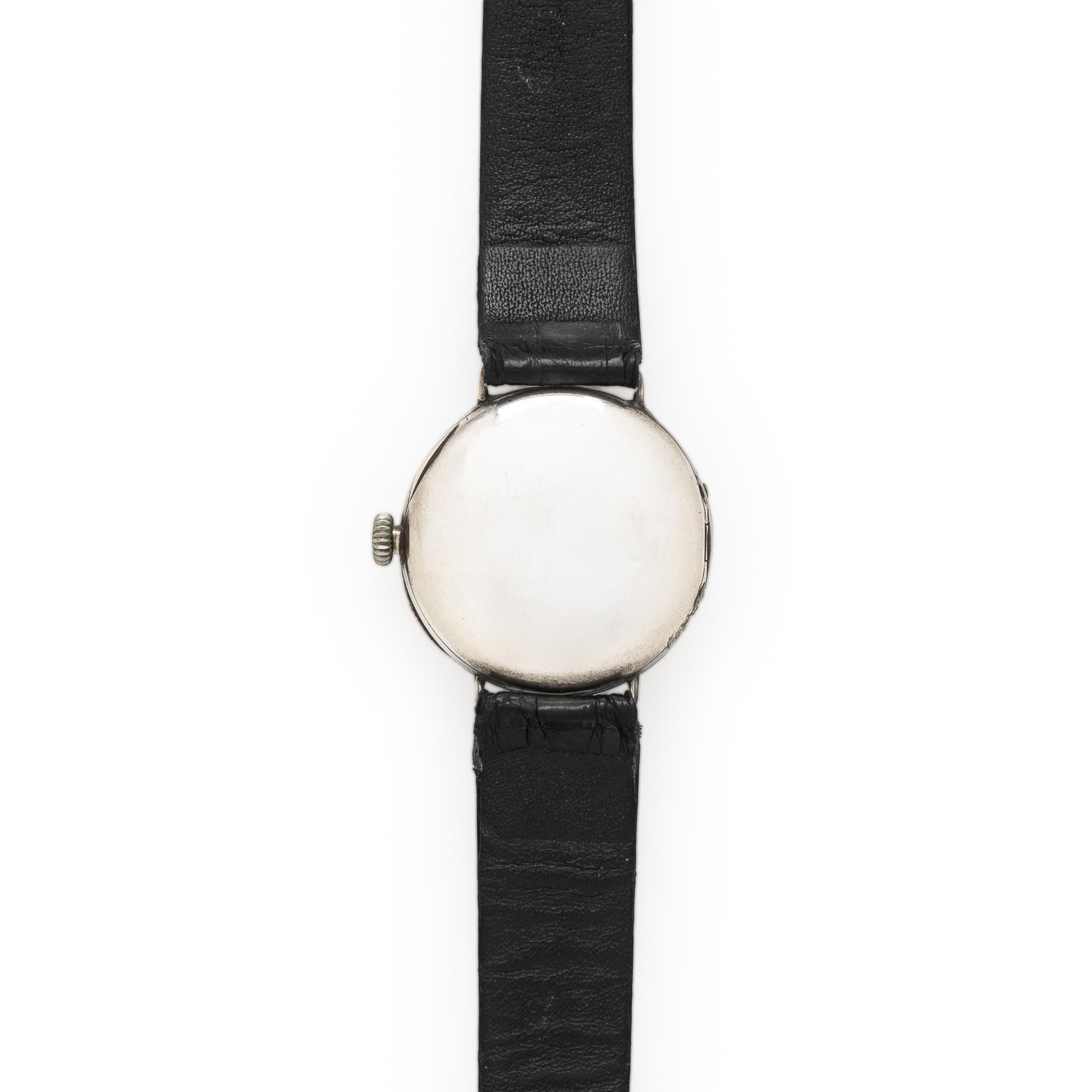 Rolex, Sterling Silver WWII-Era 'Trench' Watch, with Hinged Officer's Case Back