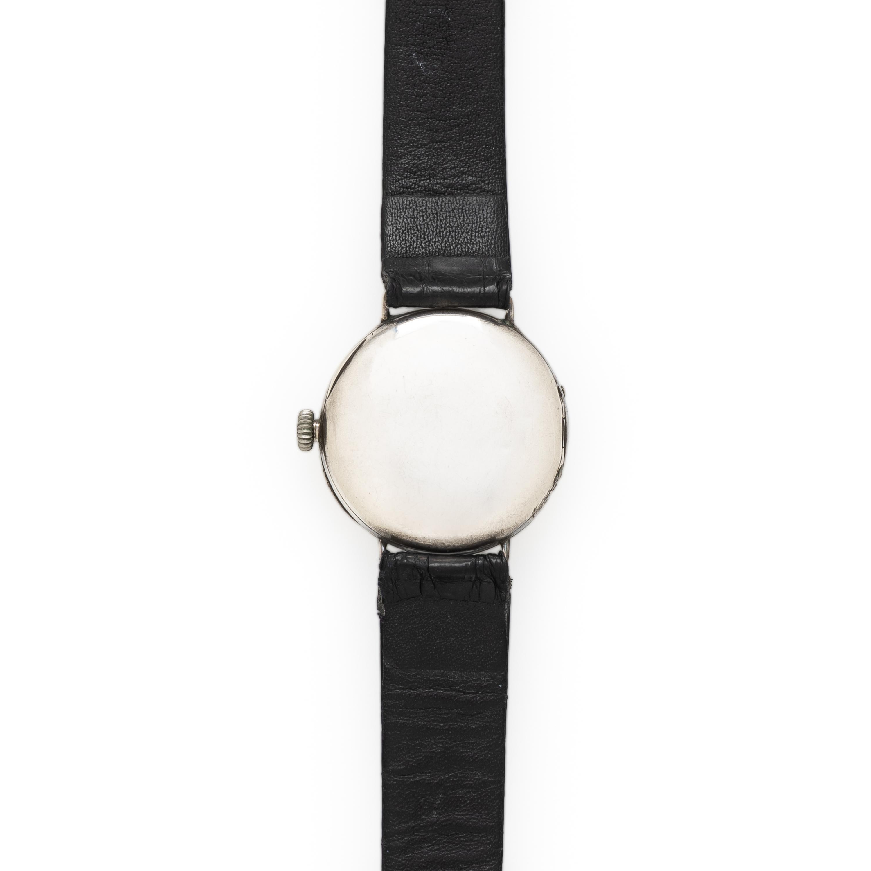 Rolex, Sterling Silver WWII-Era 'Trench' Watch, with Hinged Officer's Case Back