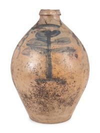 A Moore & Colvin Three Gallon Cobalt Decorated Stoneware Jug