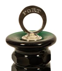 A Pair of Bristol Green Cut Glass Ship's Decanters with Silver Ring Stoppers